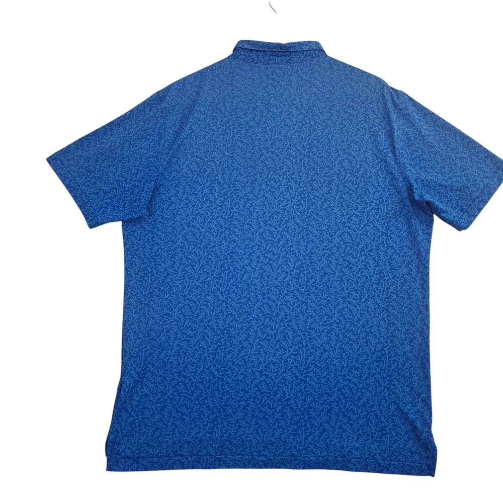 Peter Millar Summer Comfort Polo Shirt Mens Large Blue Galloway Golf Performance